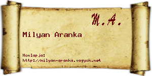 Milyan Aranka névjegykártya
